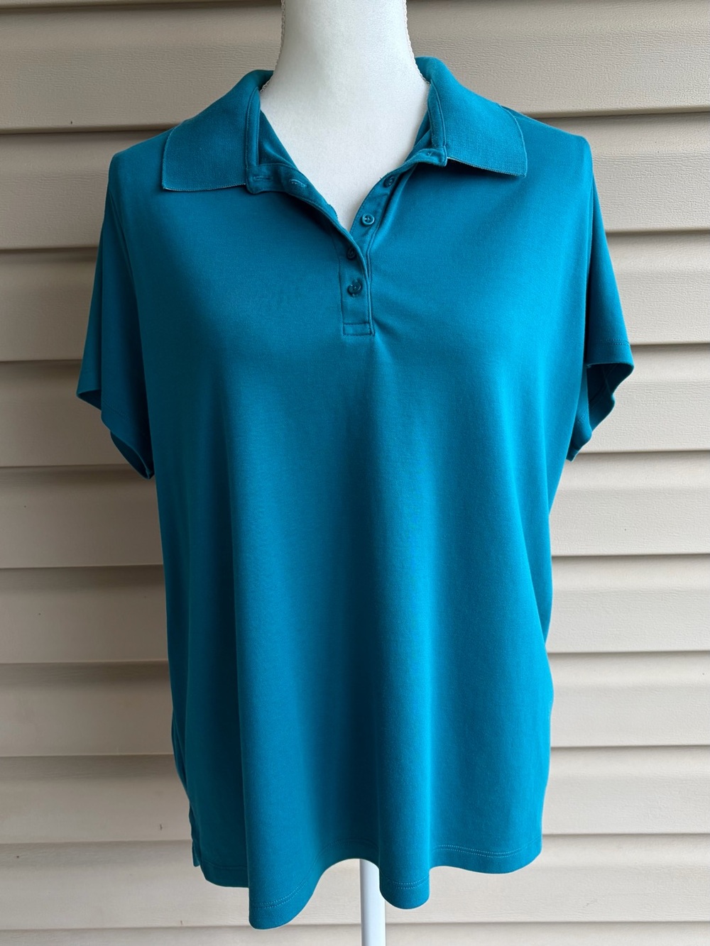 •Lands’ End• Women’s Teal Short Sleeve Polo Shirt - Size 2X